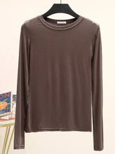 Modal Solid Basic T-Shirt O-Ausschnitt Lange Ärmel Damen Herbst Bottoming Tee Tops All Match T-Shirt Unterhemd